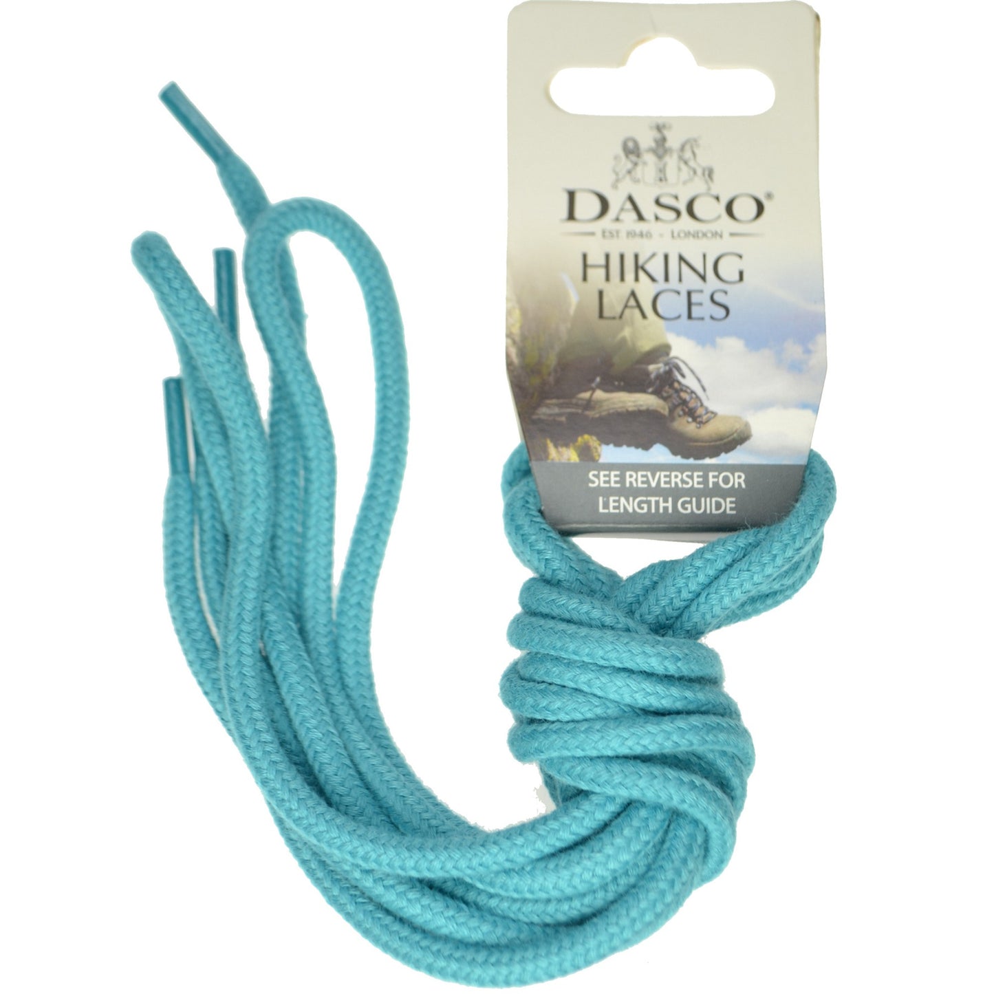 140cm Dasco Cord Hiking and Walking Boot Shoe Laces - Turquoise